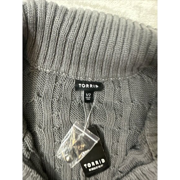 Women's Torrid Shaw Button Up Knitted Thick Gray Plus Size 1/2 - Picture 2 of 15